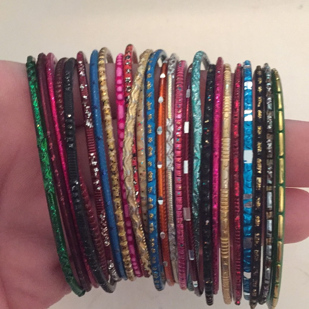Multiple Colored Bangle Bracelets